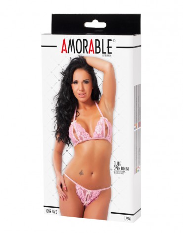 Amorable by Rimba - Open Bikini - One Size - Pink