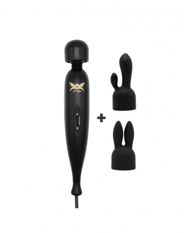 Pixey - Pixey Turbo - Wand Vibrator with 2 Attachments - Black