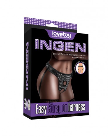 LoveToy - Easy Strap-on Harness (without dildo) - Black & White
