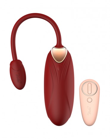 Viotec - Oliver - Draagbare vibrator met afstandsbediening - Goud & Wijnrood