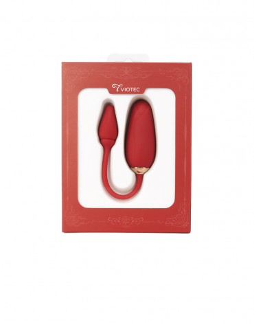 Viotec - Flora - Wearable Vibrator with App Control - Gold & Wine Red