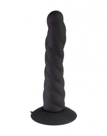 Rimba Latex Play - Exchangeable Dildo for Strap-on with Sucking Cup - Black