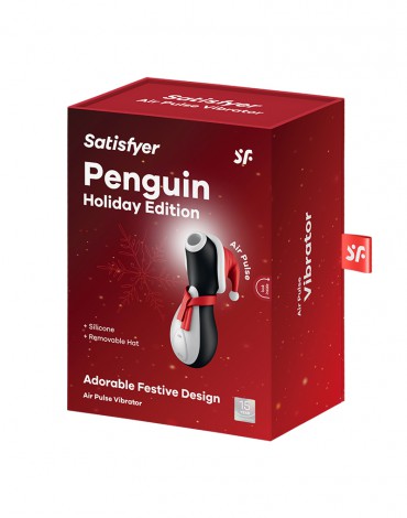 Satisfyer - Penguin Holiday Edition - Air Pressure Stimulator - Black, Red & White