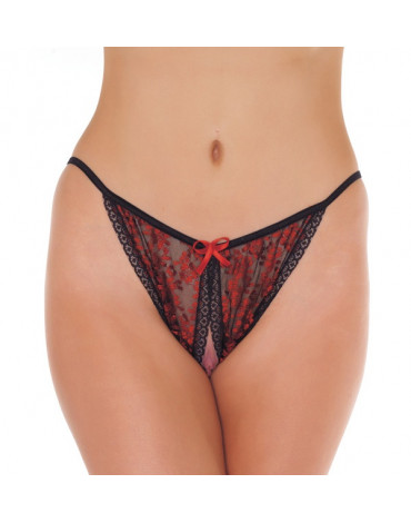 Amorable by Rimba - Open Tanga - One Size - Black / Red