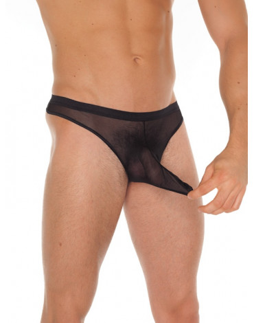 Amorable by Rimba - Transparent thong with spout - One Size - Black