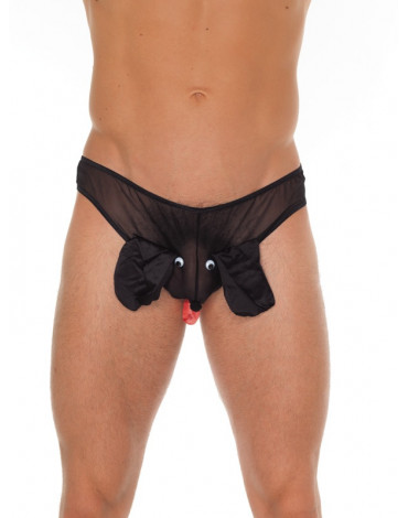 Amorable by Rimba - Transparent briefs with dog head - One Size - Black