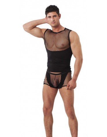 Amorable by Rimba - Tank top with fishnet - Black