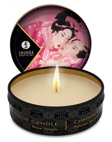Shunga - Mini Massage Candle - Rose Petals - 30 ml