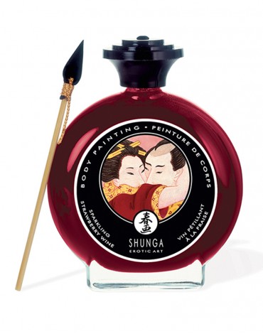 Shunga - Body Paint - Sparkling Strawberry Wine - 100 ml