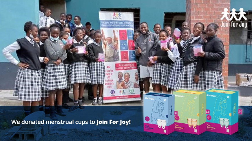 RIMBA DONATES CUPS TO GIRLS IN ZAMBIA